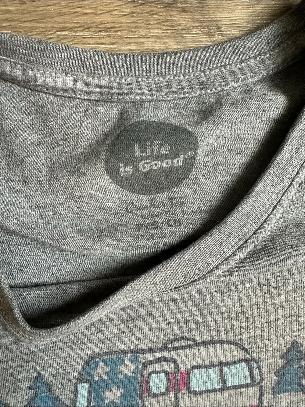 Life Is Good Women’s Gray Camper Graphic T-Shirt Size S Casual Short Sleeve Tee - Picture 4 of 7